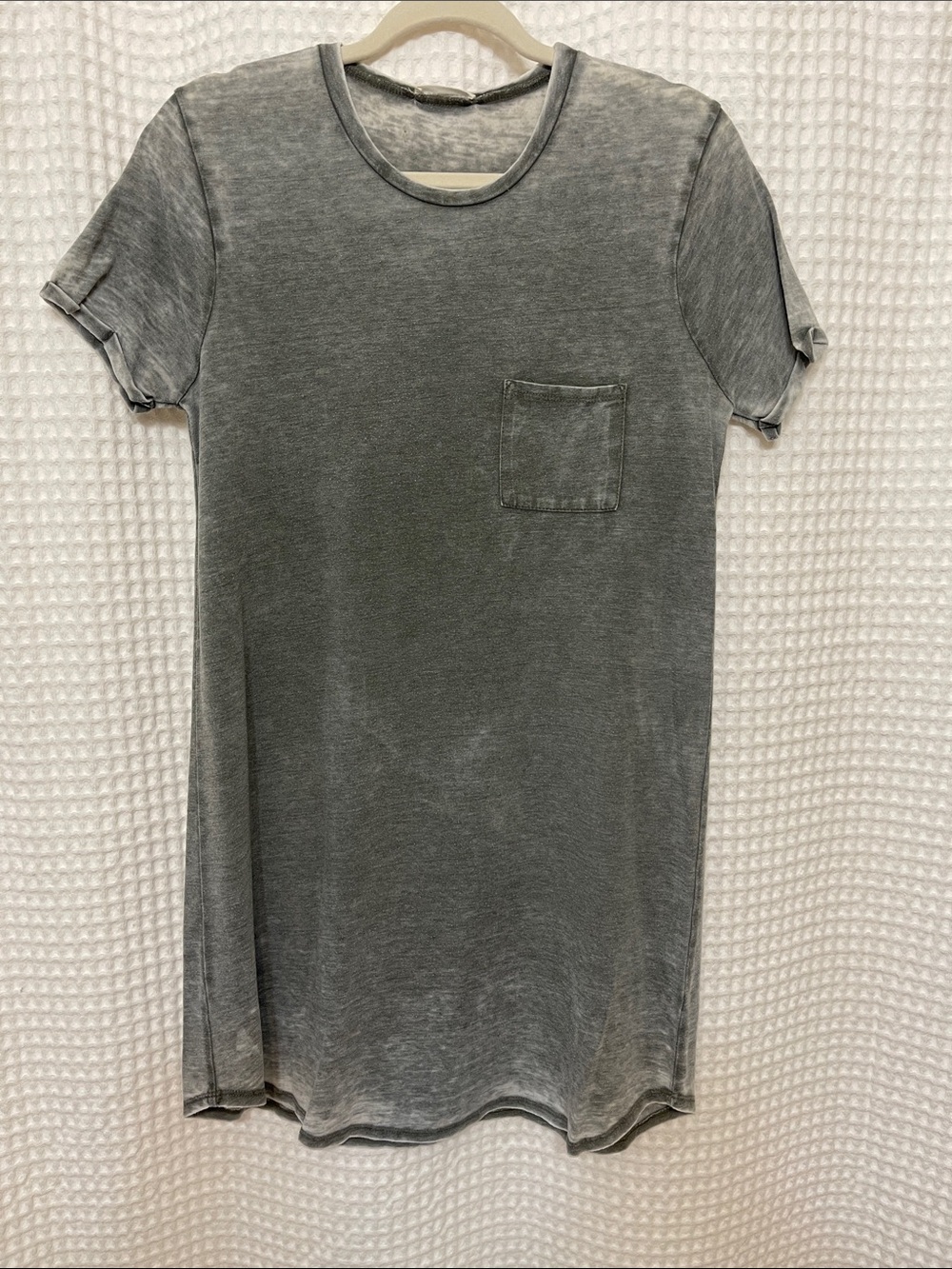 Full Tilt Washed Gray Short Sleeve Pocket Tee Dress